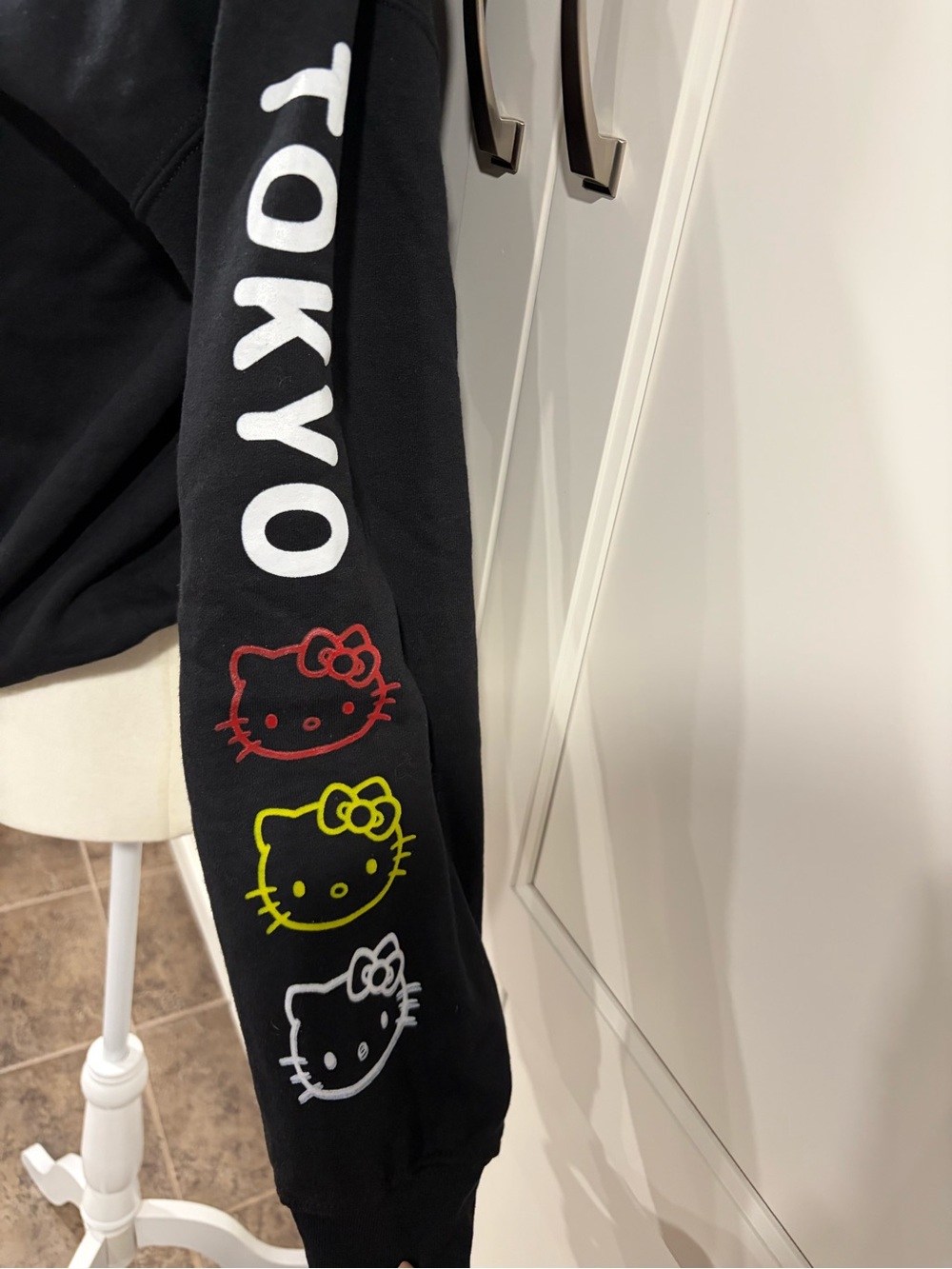Hello Kitty Black Pullover Hoodie with Red Bow Accent - Picture 2 of 4